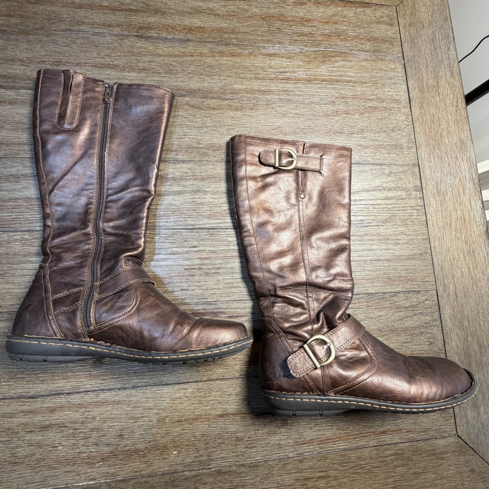 b.o.c. Born Concept Womens 10M Bronze Metallic Tall Riding Boots - Picture 3 of 10